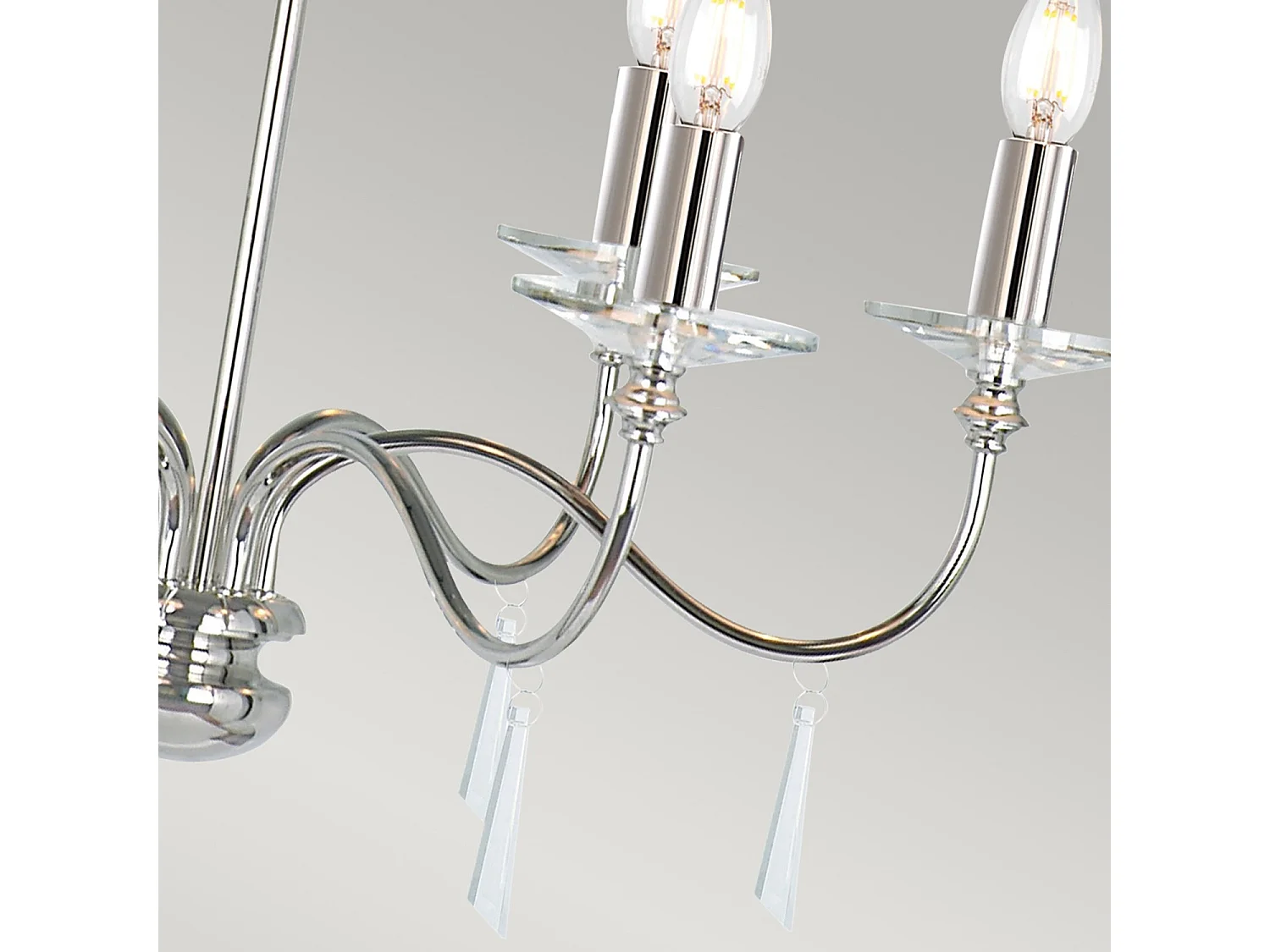 Elstead Finsbury Park - 6 Leichte mehrarmige Kronleuchter aus poliertem Nickel - Farben nicht im Lieferumfang enthalten, E14