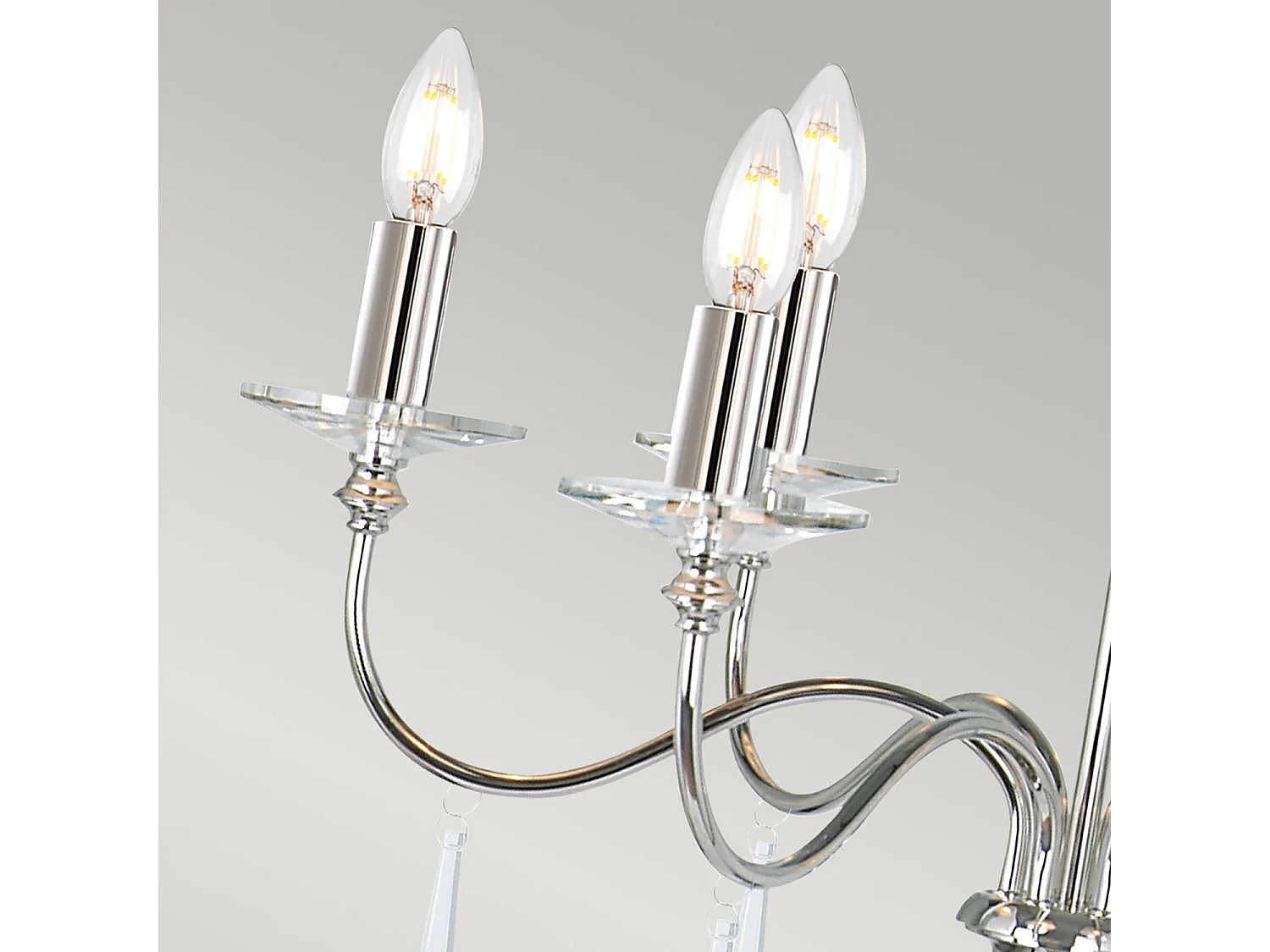 Elstead Finsbury Park - 6 Leichte mehrarmige Kronleuchter aus poliertem Nickel - Farben nicht im Lieferumfang enthalten, E14