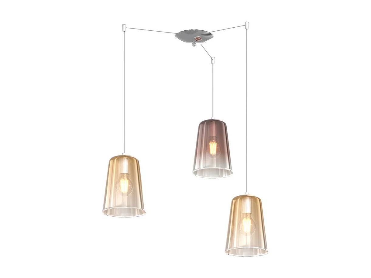 Sospensione Cromo Spostabile 3 Luci (2 Am + 1 Ra)