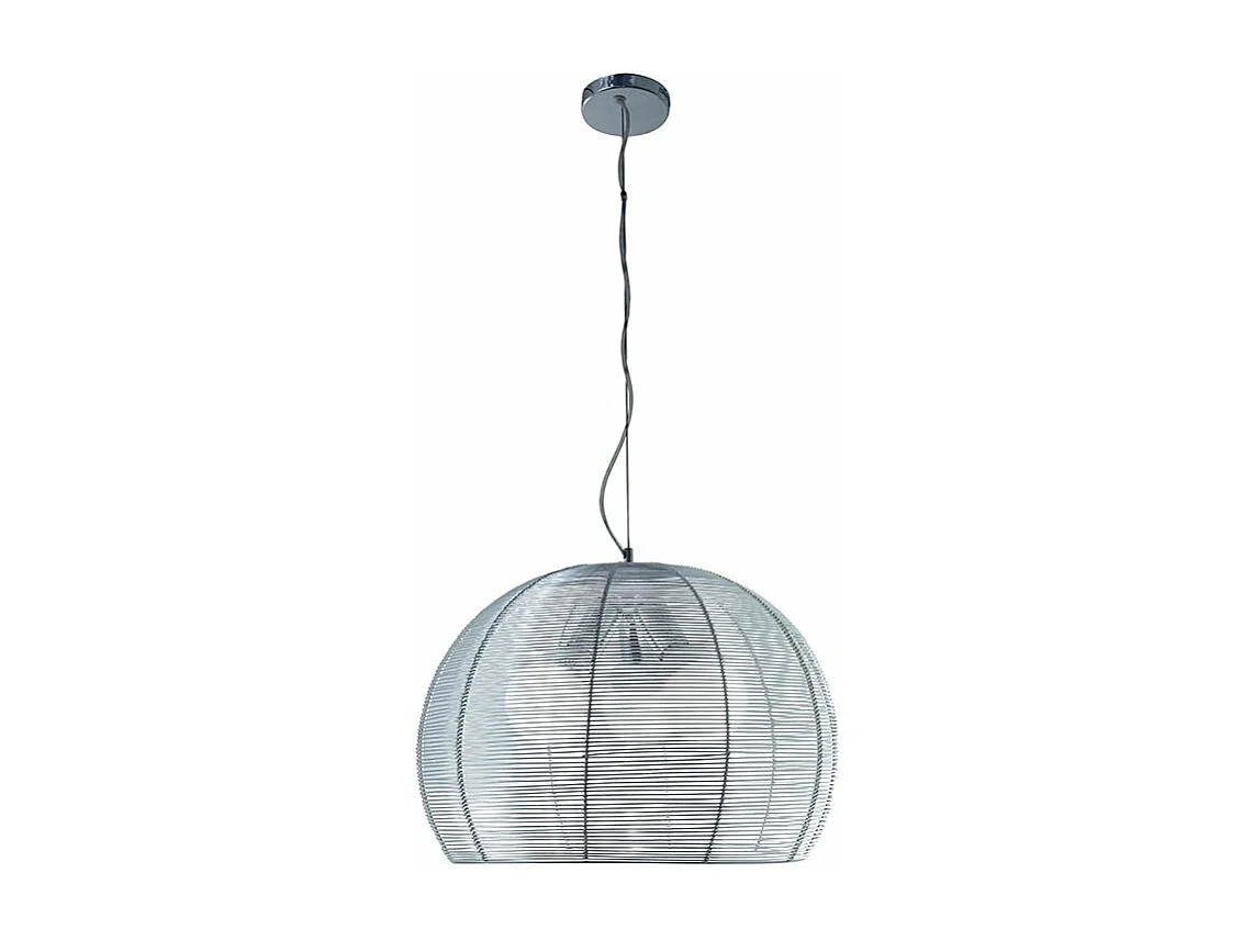 Suspension Toplight Basket moderne d.40 cm 60W en métal chromé avec diffuseur en aluminium - Douille E27x3