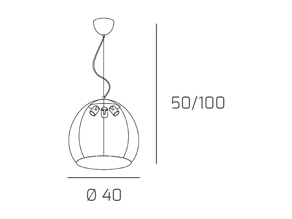 Toplight Basket hanglamp modern d.40 cm 60W in verchroomd metaal met aluminium diffuser - E27x3 fitting