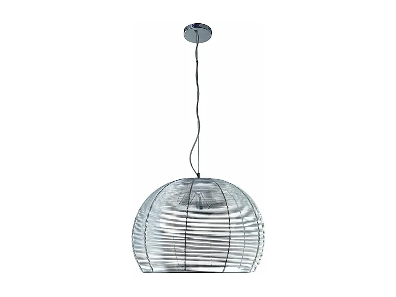 Toplight Basket hanglamp modern d.40 cm 60W in verchroomd metaal met aluminium diffuser - E27x3 fitting