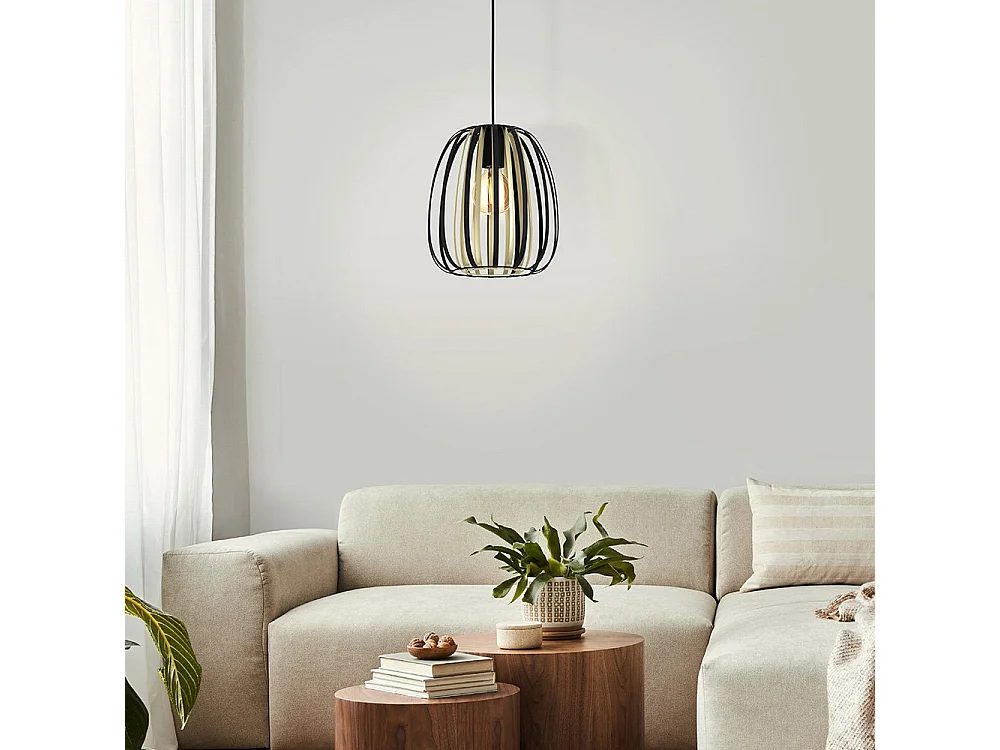 Lampadario Contemporaneo Encinitos Piccolo 1 Luce Acciaio Nero E Oro