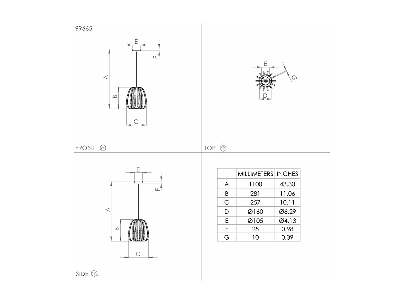 Lampadario Contemporaneo Encinitos Piccolo 1 Luce Acciaio Nero E Oro
