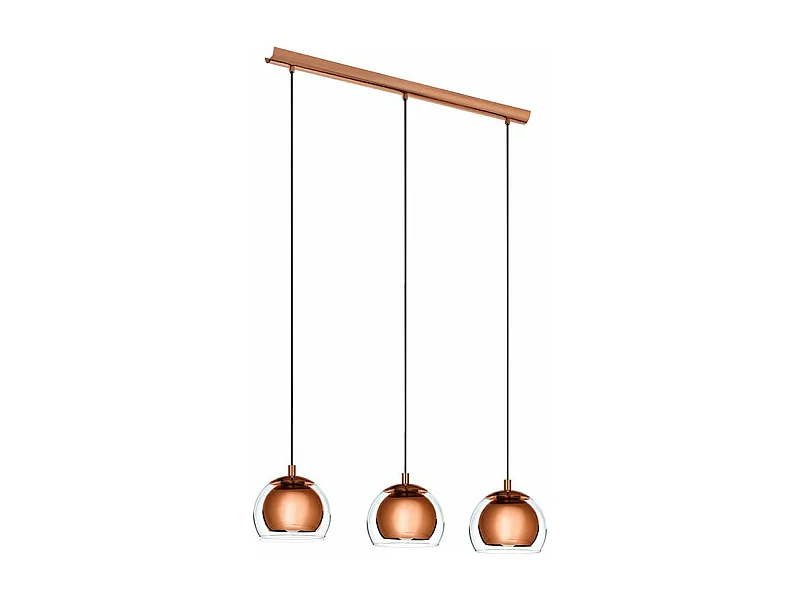 Lampadario Contemporaneo Rocamar 3 Luci Acciaio Rame