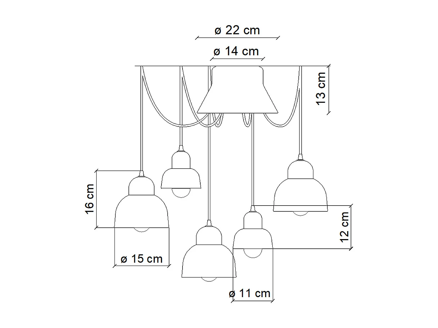 Lampadario Finitura Mix Vintage Decò Berimbau Ceramica 3 Luci E27