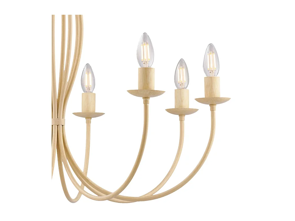 Botte Lustre en fer laqué ivoire à décor effet décapé 8 lumières 120 d.74 BL147-8-AV