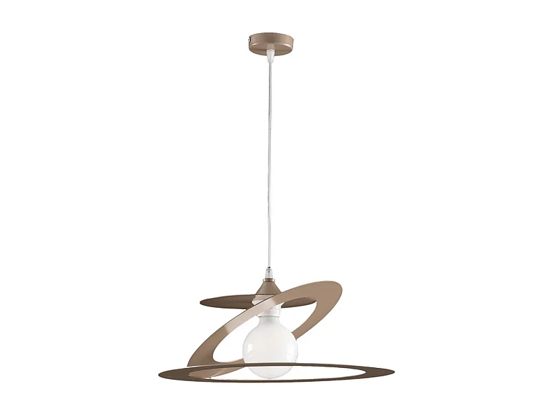 Sospensione Moderna Geko 1 Luce Ferro Taglio Laser Tortora