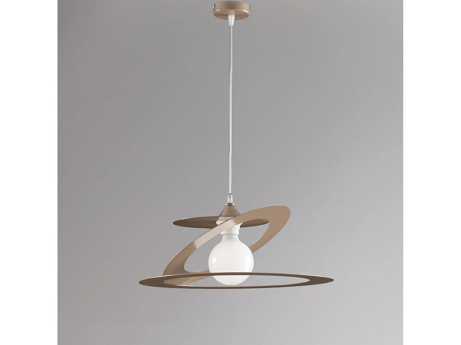 Sospensione Moderna Geko 1 Luce Ferro Taglio Laser Tortora