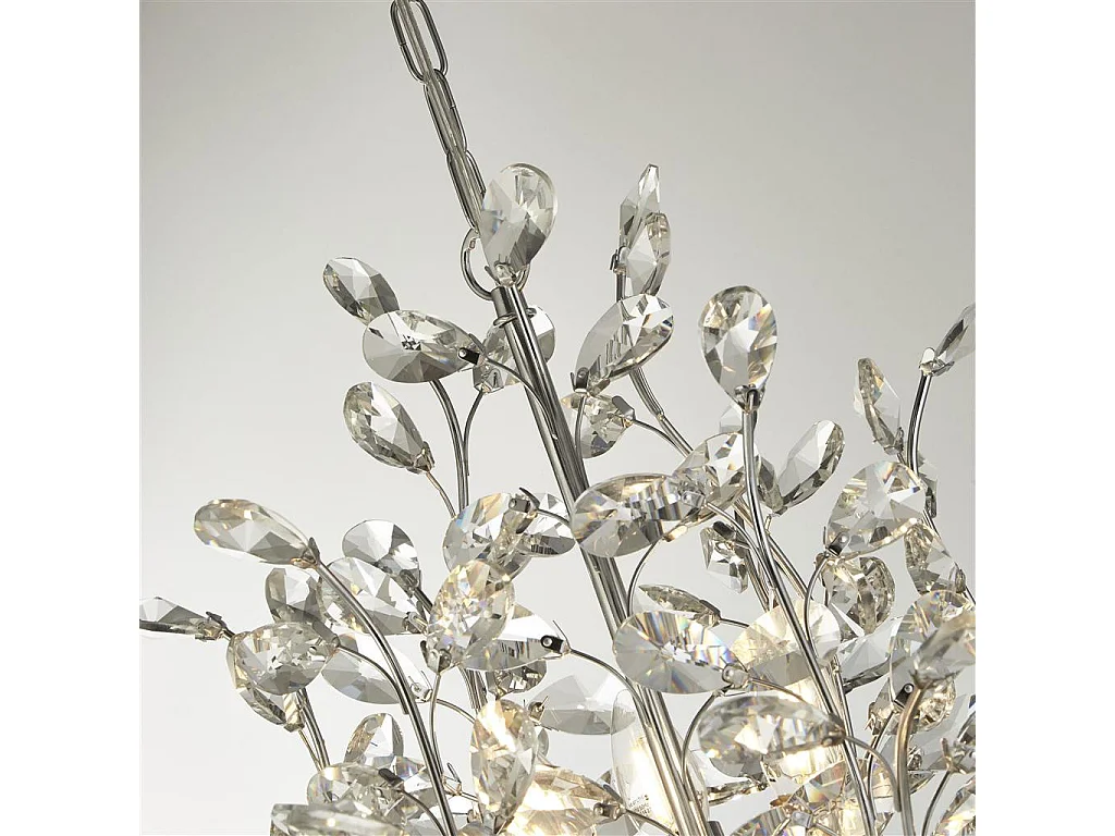 Searchlight Bouquet Pendente Cromato 11 Luci, Vetro Cristallo