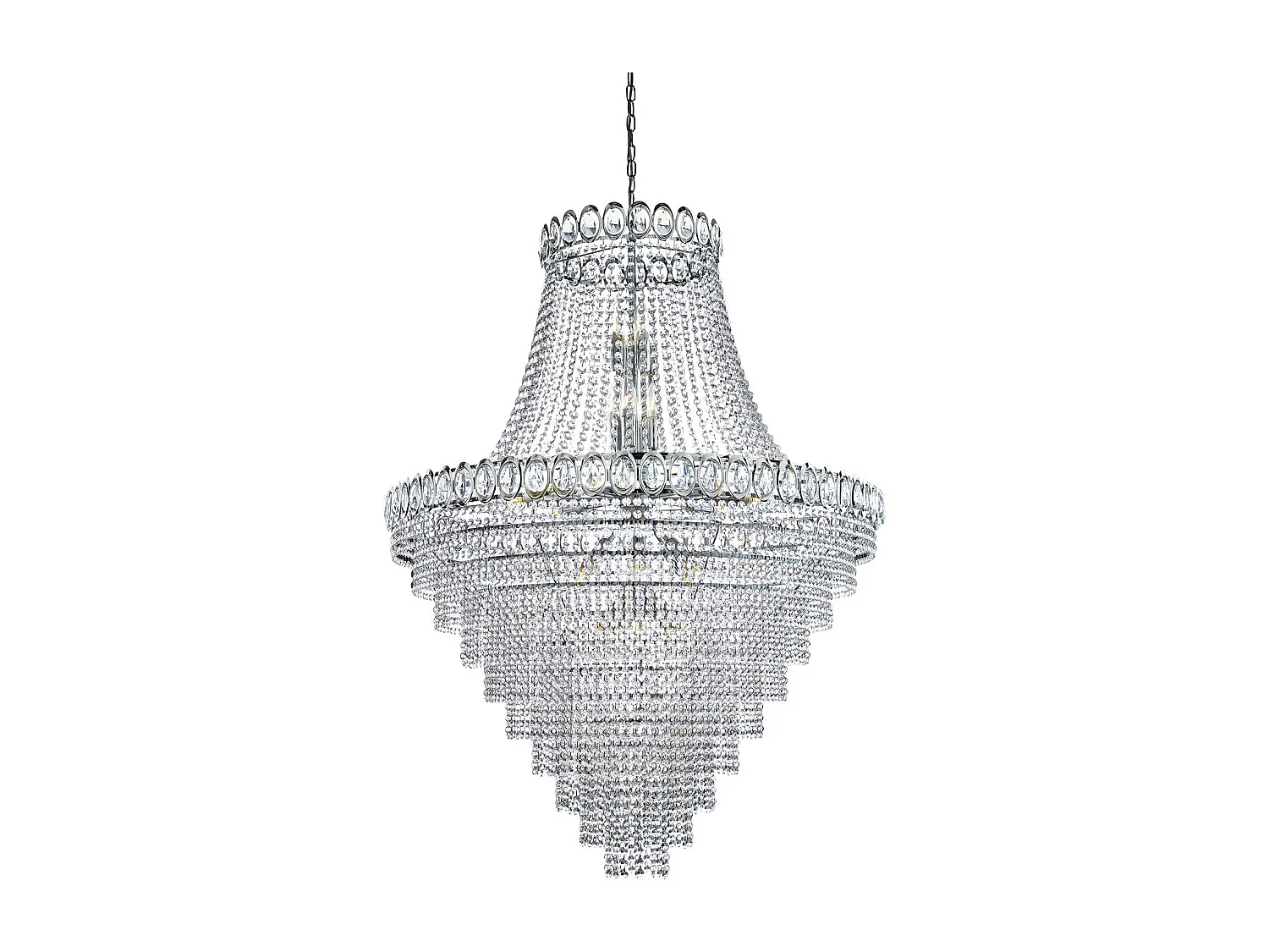 Lampadario Classico Louis Phillipe Acciaio Cromo Vetro 28 Luci E14