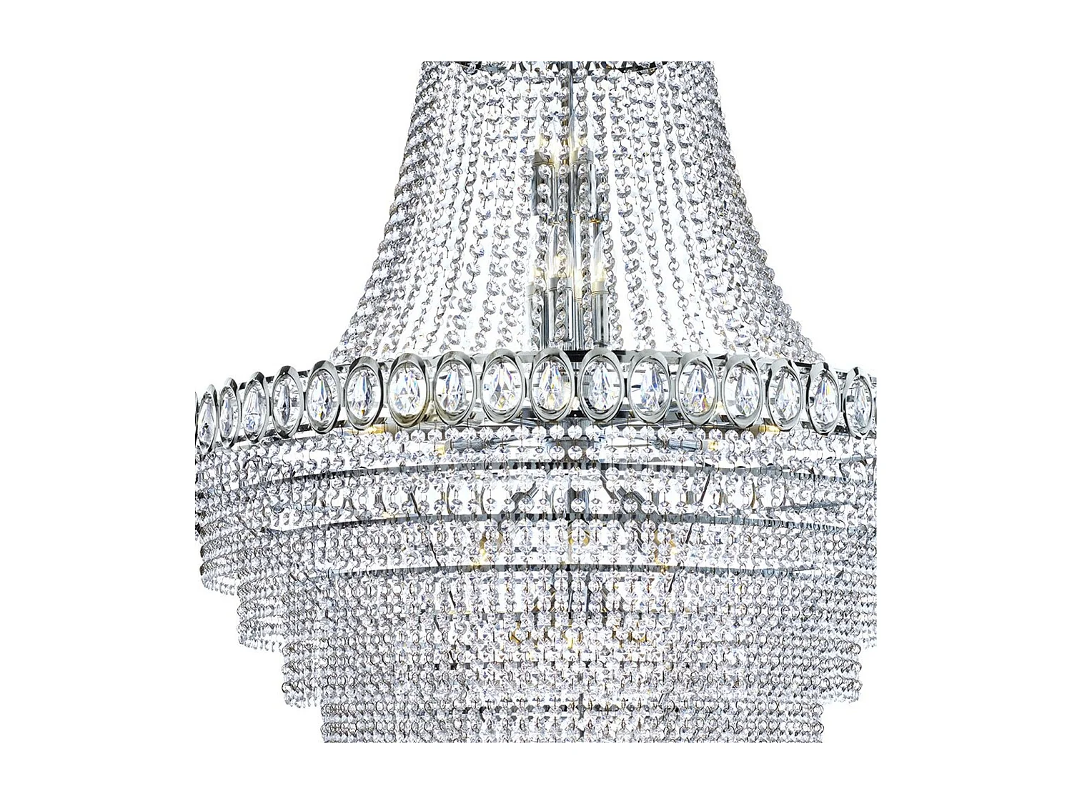 Lampadario Classico Louis Phillipe Acciaio Cromo Vetro 28 Luci E14