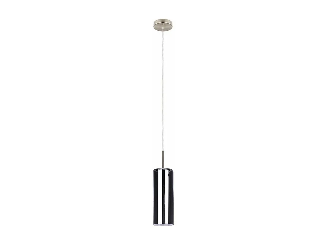 Lampadario Industrial Selvino 1 Luce Acciaio Grigio Opaco Diffusore Nero
