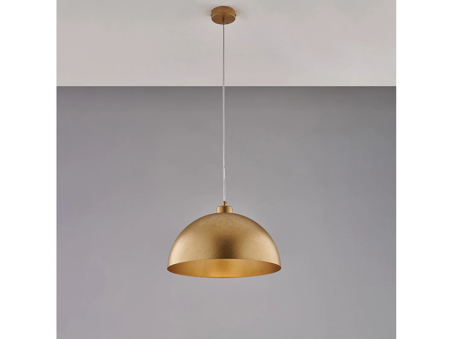 Sospensione Industrial 1 Luce Marcus In Ferro Laccato Oro Diam 35