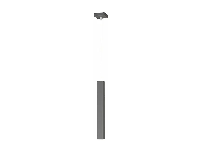 Square Tube Sospensione 1 Luce Grigio Antracite Cavo Cm.250 Con Base
