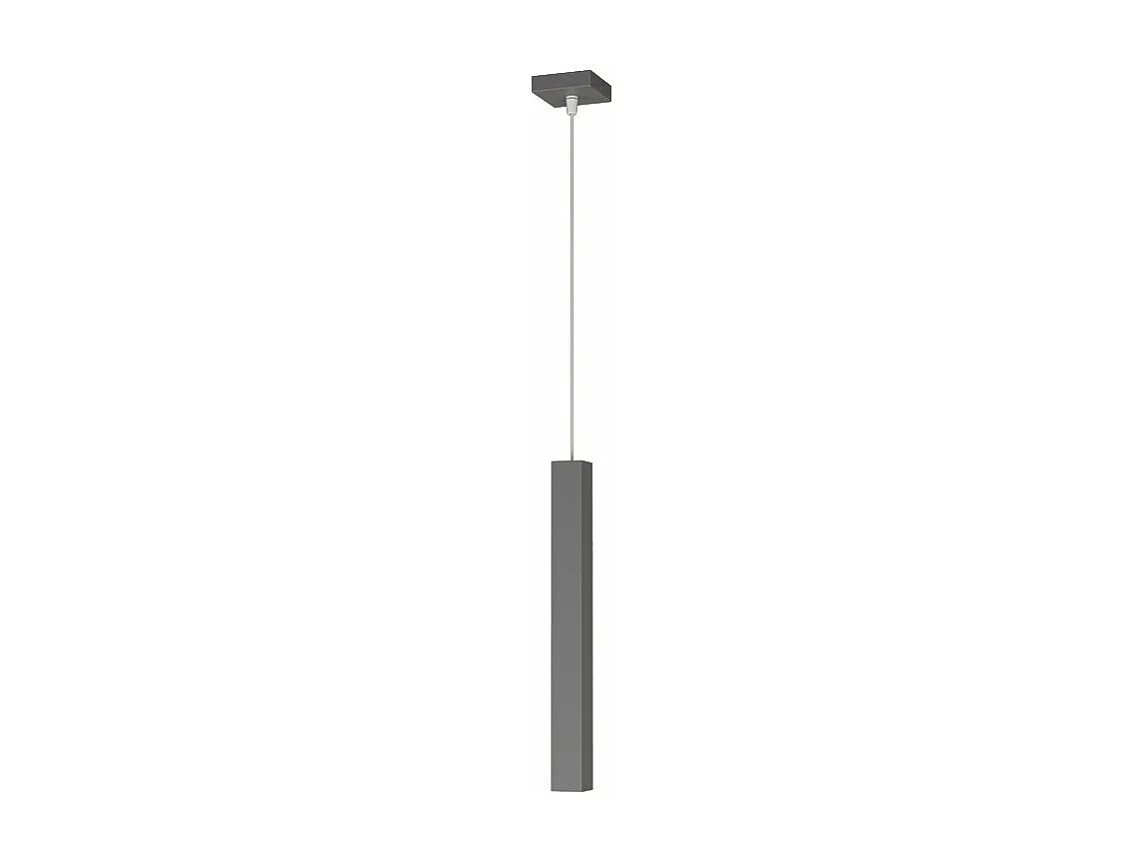 Square Tube Sospensione 1 Luce Grigio Antracite Cavo Cm.250 Con Base
