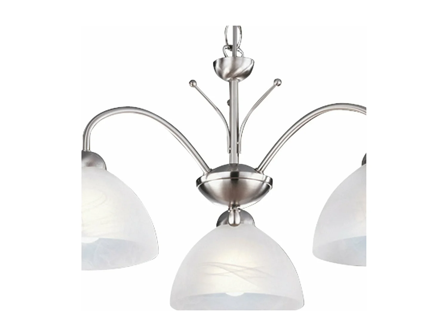 Searchlicht Milanese - 3 leichte mehrarmige Deckenanhänger Satin Silber, Glas, E14