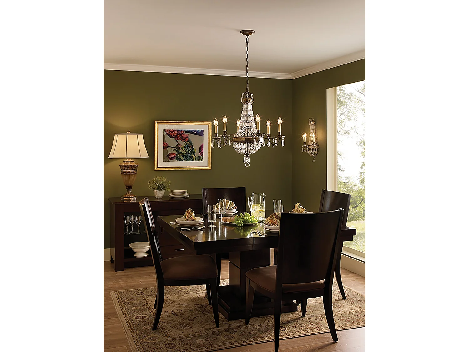 Lampadario Contemporaneo Bellini Acciaio Bronzo Ossidato Cristallo 6 Luci E14