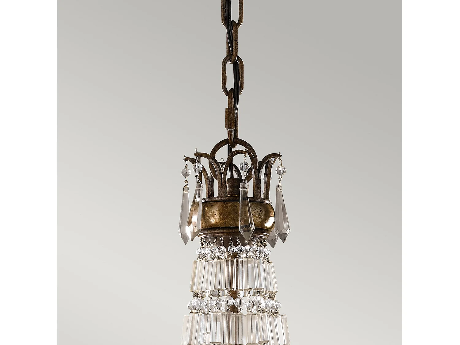 Lampadario Contemporaneo Bellini Acciaio Bronzo Ossidato Cristallo 6 Luci E14