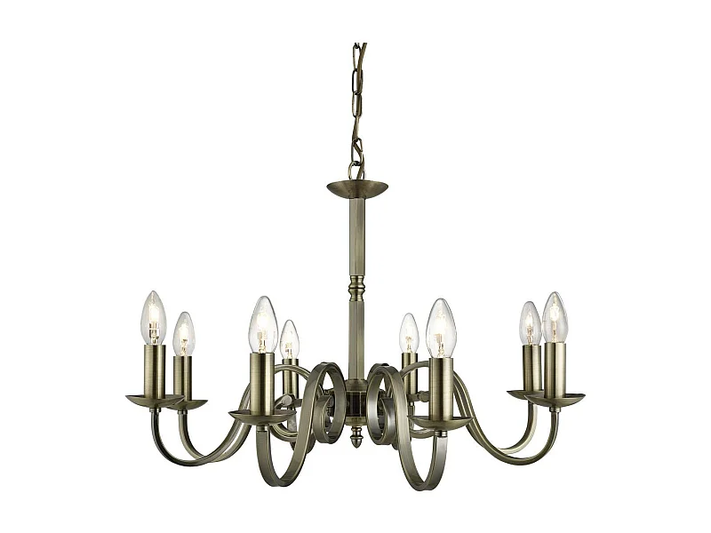 Searchlight Richmond 8 ljus ljuskrona antik mssingsfinish, E14