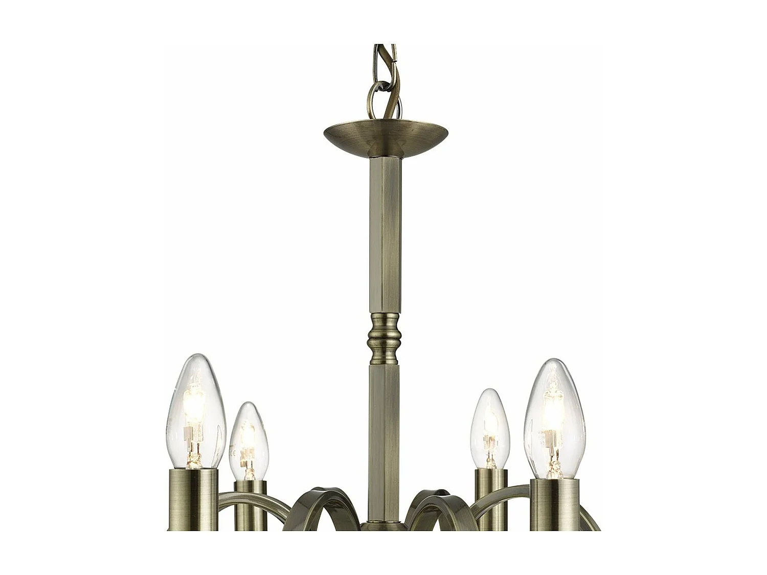 Searchlight Richmond 8 ljus ljuskrona antik mssingsfinish, E14