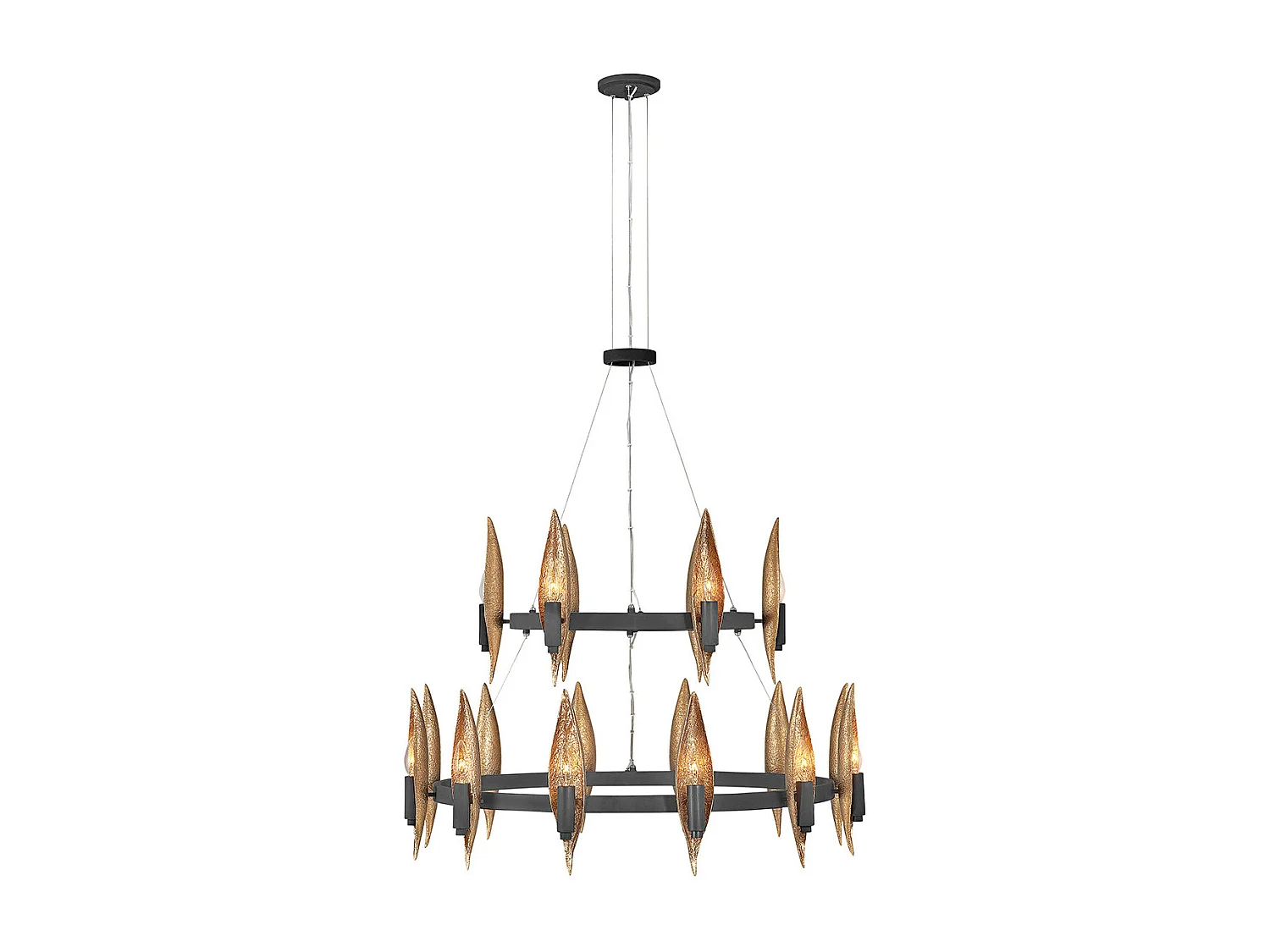 Elstead Hinkley Willow Cylindrisk taklampa kolsvart med Deluxe guld