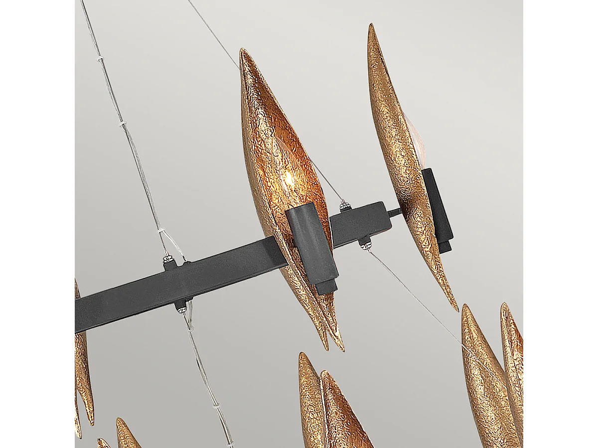 Elstead Hinkley Willow Cylindrisk taklampa kolsvart med Deluxe guld