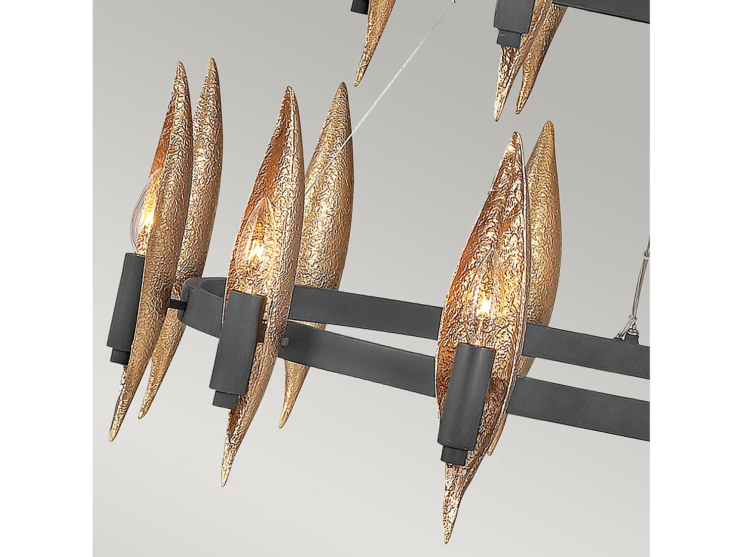 Elstead Hinkley Willow Cylindrisk taklampa kolsvart med Deluxe guld