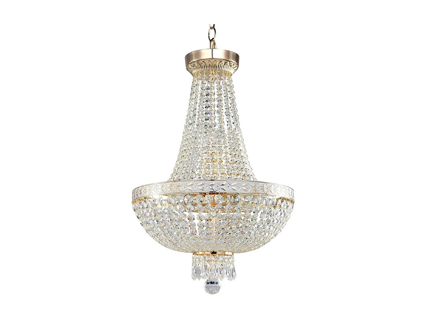 Bella Großer Kronleuchter Gold & Kristall, 6 Lichter, E14