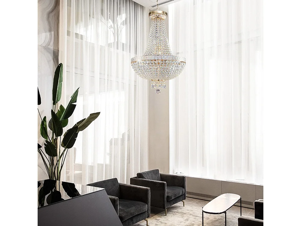 Bella Großer Kronleuchter Gold & Kristall, 6 Lichter, E14