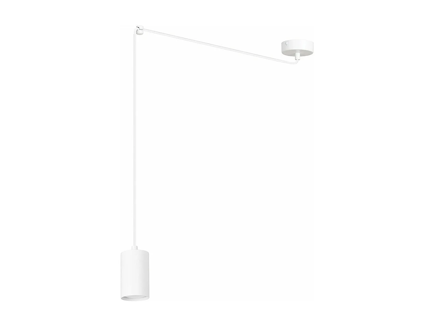 Sospensione A Ragno In Acciaio Bianco 1 Luce Tracker Con Cavo 3 Metri