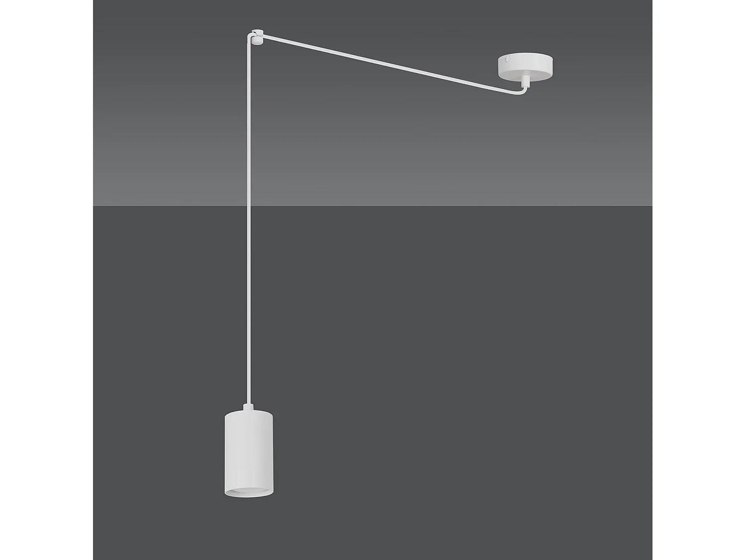 Sospensione A Ragno In Acciaio Bianco 1 Luce Tracker Con Cavo 3 Metri