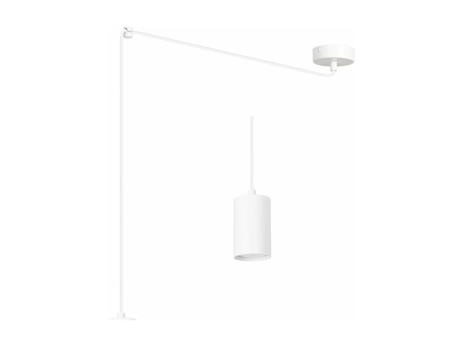 Sospensione A Ragno In Acciaio Bianco 1 Luce Tracker Con Cavo 3 Metri