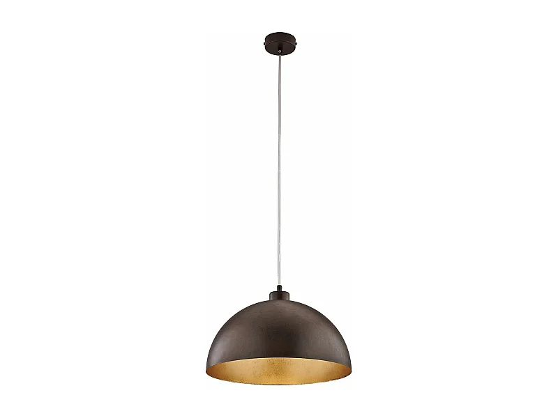 Sospensione Industrial 1 Luce Marcus In Ferro Laccato Ruggine E Oro Diam 35