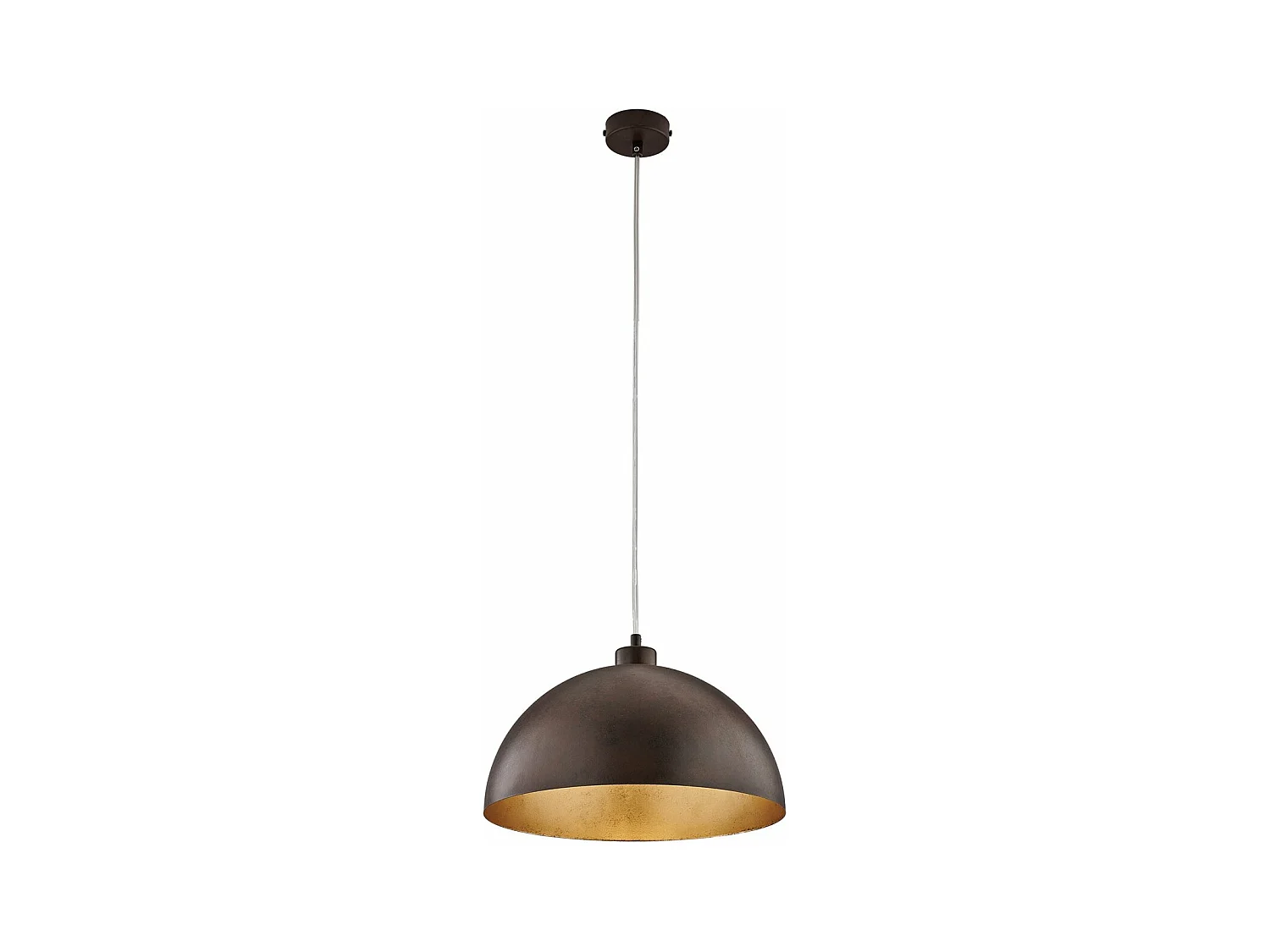 Sospensione Industrial 1 Luce Marcus In Ferro Laccato Ruggine E Oro Diam 35