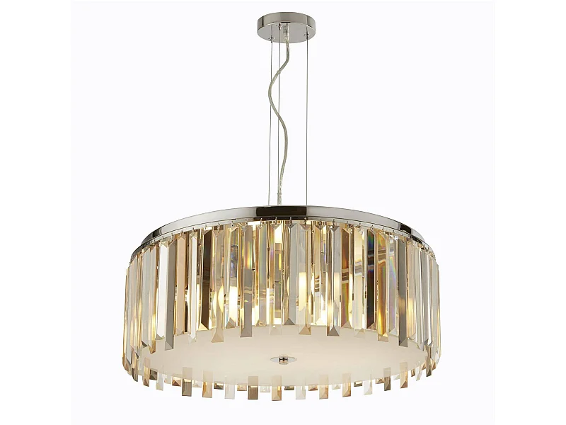 Searchlicht Clarissa - 5 Licht Decke Anhänger Chrom, Kristall Prisma Tropfen, E14