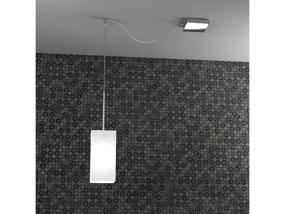 Sospensione Contemp Crazy Decentratori Metallo Cromo Vetro Bianco 1 Luce E27