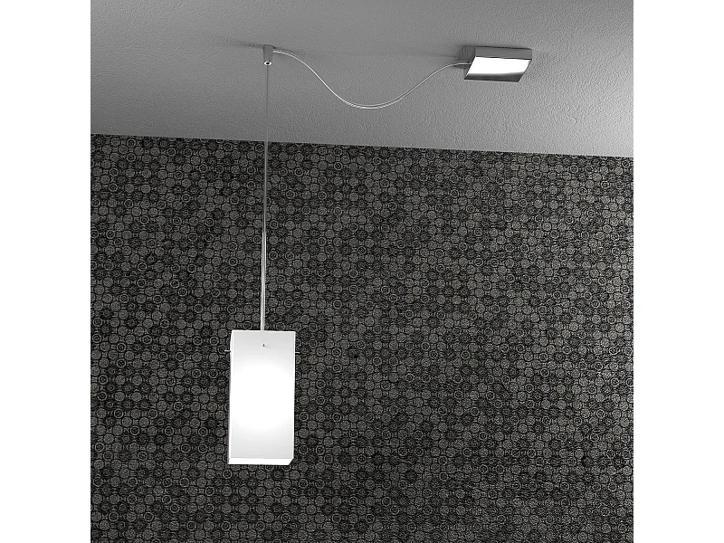 Sospensione Contemp Crazy Decentratori Metallo Cromo Vetro Bianco 1 Luce E27