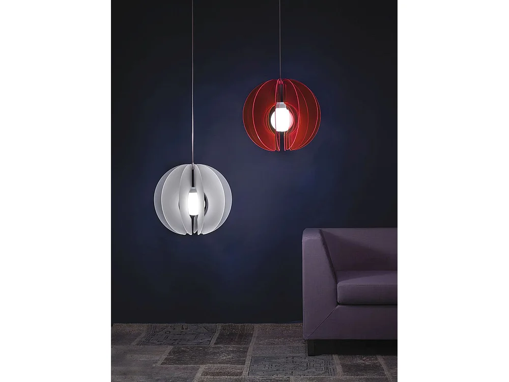 Sospensione Moderna Space Collection Polilux ® Satinato Metallo Cromo 1 Luce E27