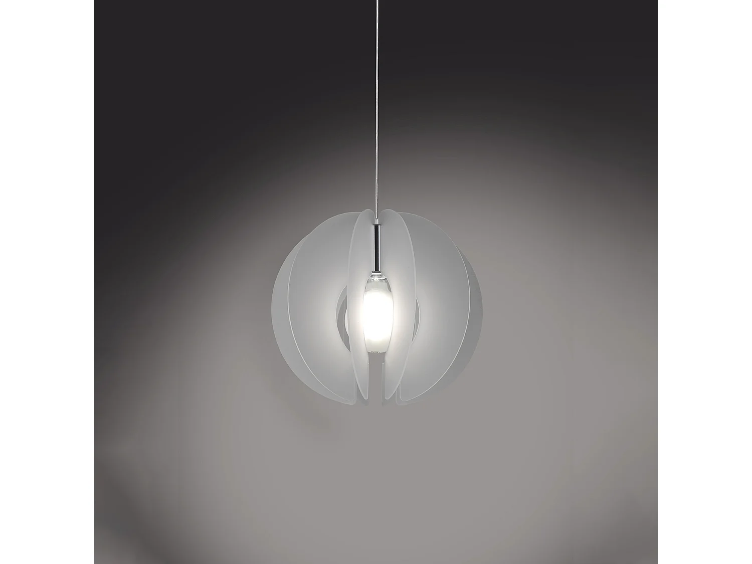 Sospensione Moderna Space Collection Polilux ® Satinato Metallo Cromo 1 Luce E27