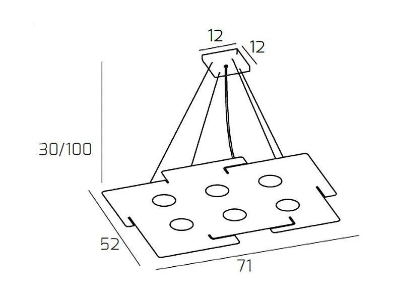 Echo Pendelleuchte 6 Lichter Weiß