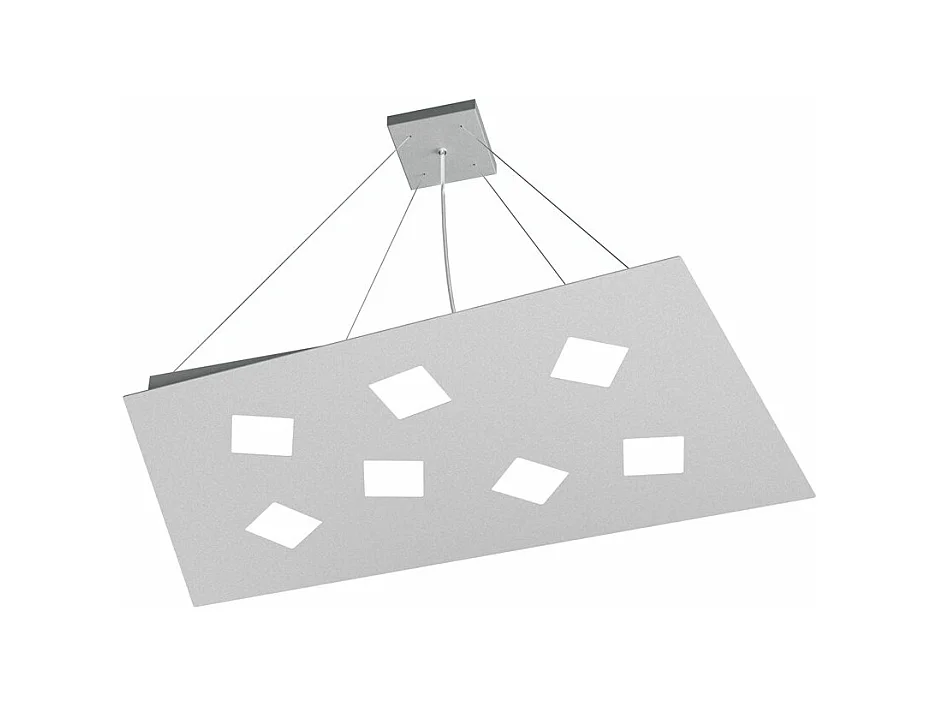Sospensione Moderna Note Metallo Grigio 7 Luci Gx53