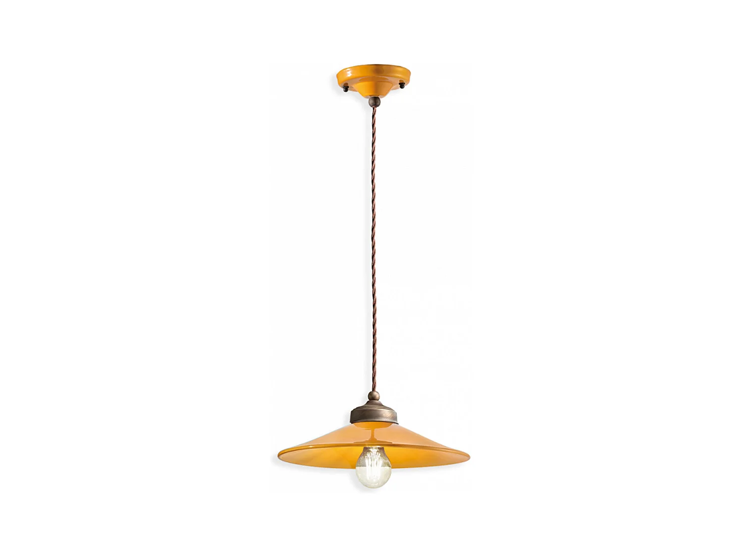 Lampadario Vintage Colors Ferro E Ceramica 1 Luce E27 30Cm