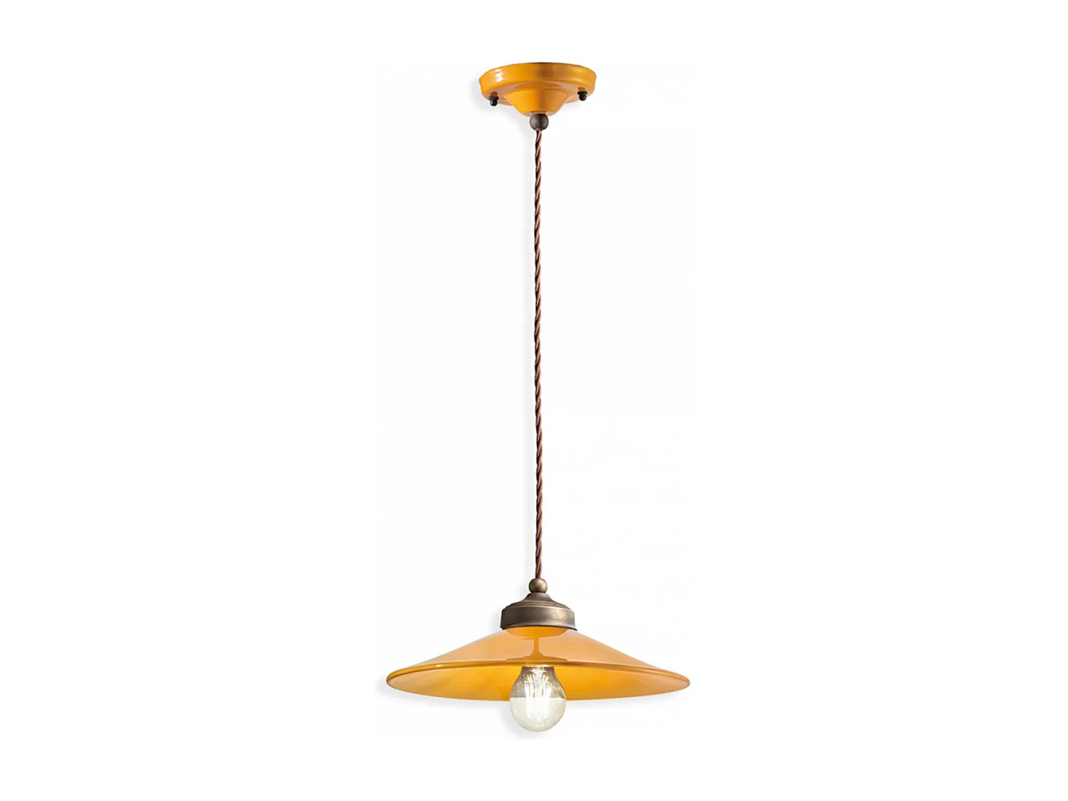 Lampadario Vintage Colors Ferro E Ceramica 1 Luce E27 30Cm