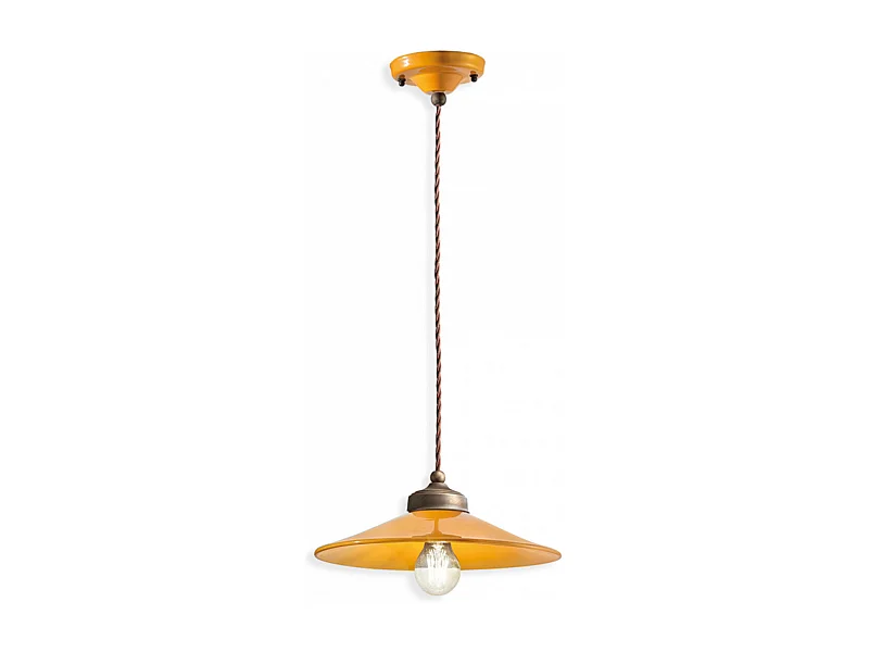 Lampadario Vintage Colors Ferro E Ceramica 1 Luce E27 30Cm