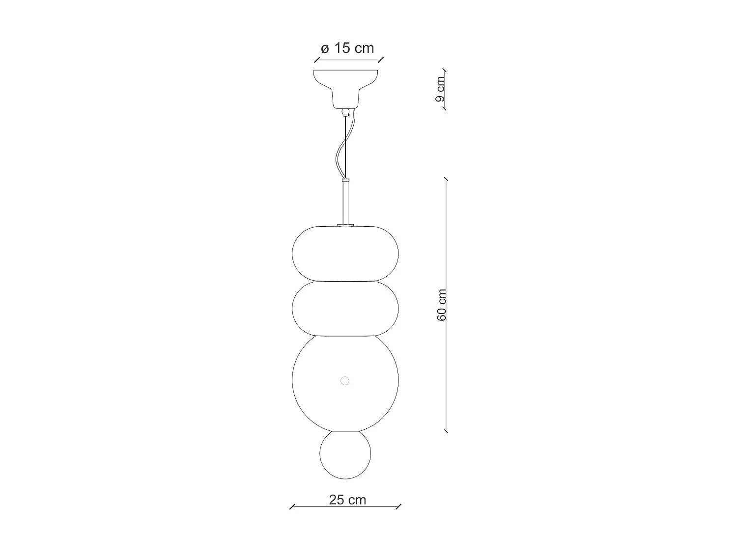 Sospensione Vintage Decò Bumbum 2+1 Elementi Ceramica Turchese Verde 1 Luce E27