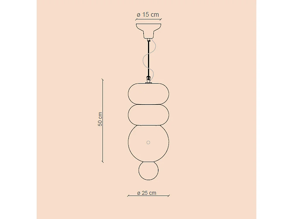 Sospensione Vintage Decò Bumbum 2+1 Elementi Ceramica Turchese Verde 1 Luce E27