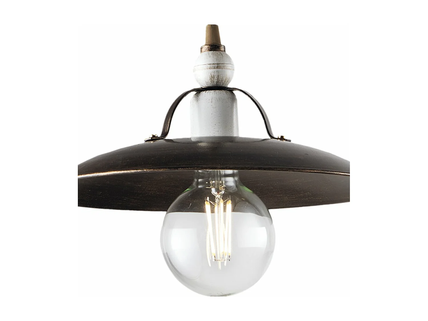 Sospensione Cantina Stile Industrial 1 Luce Ferro Marrone E Oro