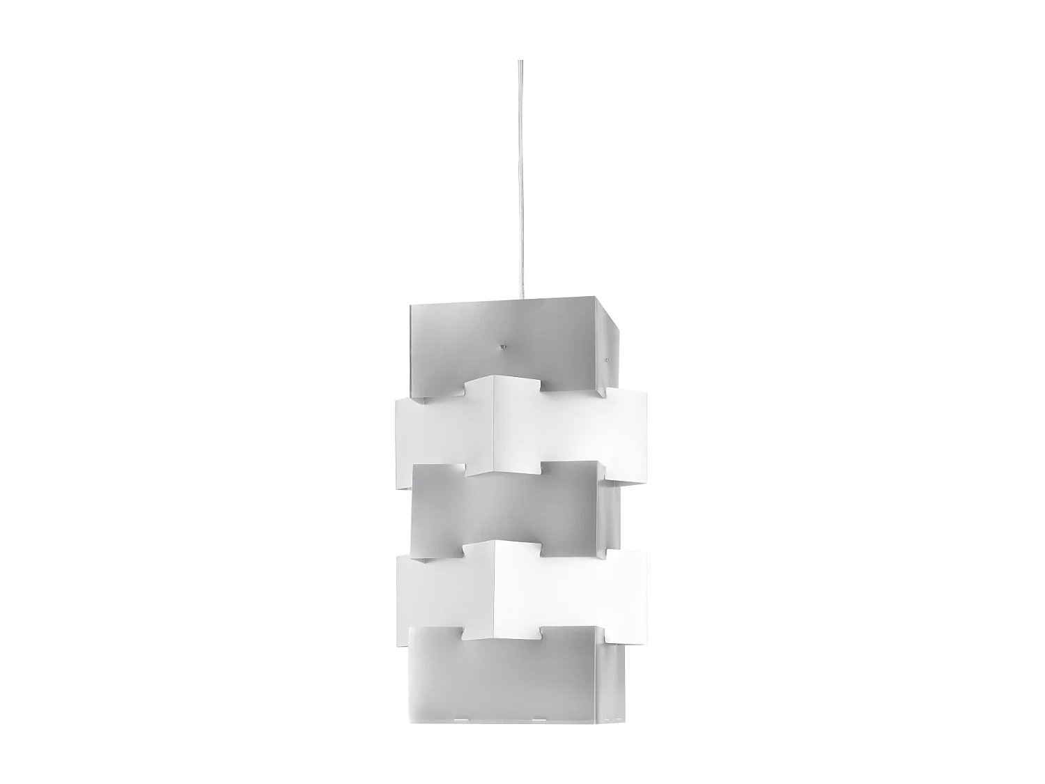 Sospensione Moderna Building Polilux ® Argento E Metallo Cromo 1 Luce E27 H60Cm