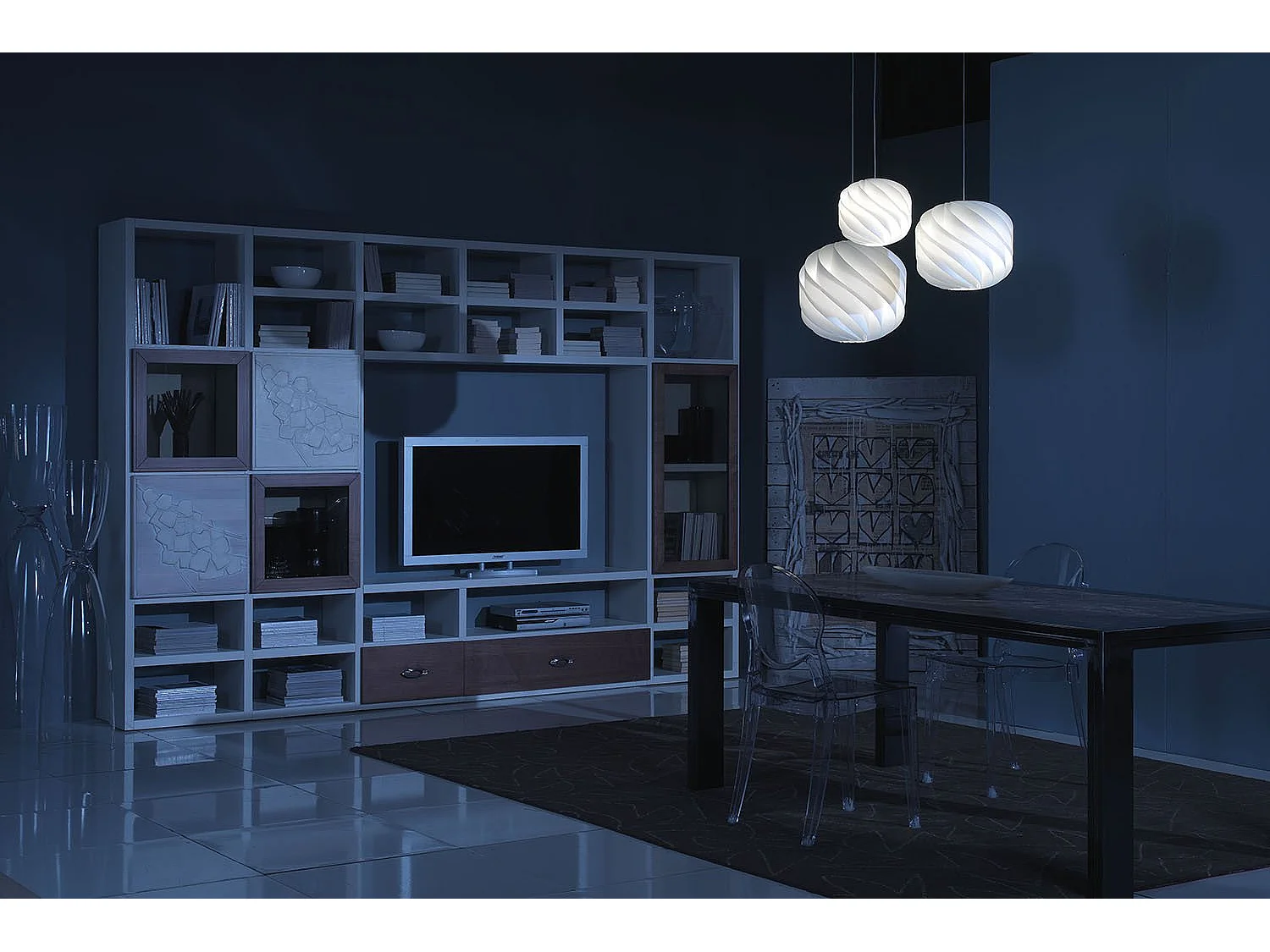 Sospensione Moderna Globe Polilux ® Bianco E Metallo Cromo 1 Luce E14